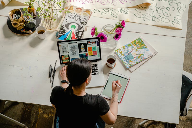 Freelancer working on a cost estimate
